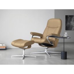 Stressless® Relaxsessel Consul (Set, Relaxsessel mit Hocker), mit Hocker, mit Cross Base, Größe S, M & L, Holzakzent Eiche