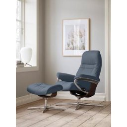 Stressless® Fußhocker Sunrise, mit Cross Base, Größe S, M & L, Holzakzent Braun