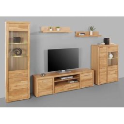 Woltra Wohnwand Falco, (Set, 4-St., 5), Fronten aus Massivholz