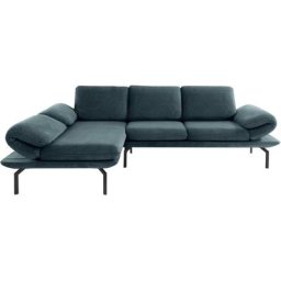 DOMO collection Ecksofa New York, wahlweise mit Arm- und Rückenfunktion, mit Winkelfuß aus Metall