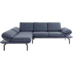 DOMO collection Ecksofa New York, wahlweise mit Arm- und Rückenfunktion, mit Winkelfuß aus Metall