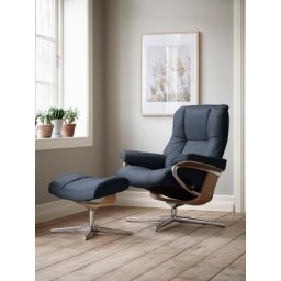 Stressless® Relaxsessel Mayfair (Set, Relaxsessel mit Hocker), mit Hocker, mit Cross Base, Größe S, M & L, Holzakzent Eiche