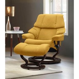 Stressless® Relaxsessel Reno (Set, Relaxsessel mit Hocker), mit Hocker, mit Classic Base, Größe S, M & L, Gestell Braun