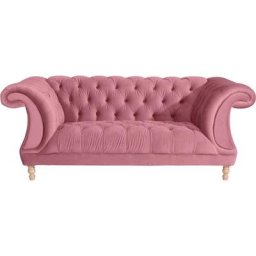 Max Winzer® Chesterfield-Sofa Isabelle, mit Knopfheftung & gedrechselten Füßen in Buche natur, Breite 200 cm