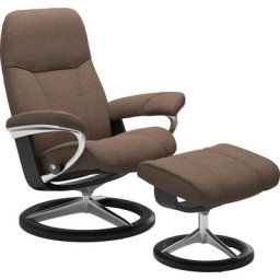 Stressless® Relaxsessel Consul (Set, Relaxsessel mit Hocker), mit Hocker, mit Signature Base, Größe S, Gestell Schwarz