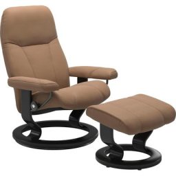 Stressless® Relaxsessel Consul (Set, Relaxsessel mit Hocker), mit Hocker, mit Classic Base, Größe M, Gestell Schwarz