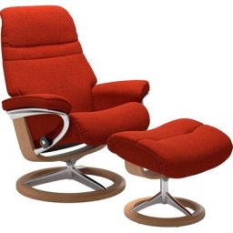 Stressless® Relaxsessel Sunrise (Set, Relaxsessel mit Hocker), mit Signature Base, Größe S, Gestell Eiche