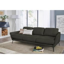 W.SCHILLIG Big-Sofa softy, mit dekorativer Heftung im Sitz, Füße schwarz pulverbeschichtet