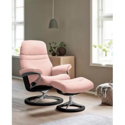 Stressless® Relaxsessel Sunrise (Set, Relaxsessel mit Hocker), mit Signature Base, Größe M, Gestell Schwarz