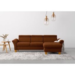 Home affaire Ecksofa, wahlweise mit Bett mit klappbaren Rollen, Kasten und Kopfverstellung