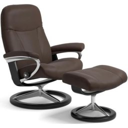 Stressless® Relaxsessel Garda (Set, Relaxsessel mit Hocker), mit Hocker, mit Signature Base, Größe M, Gestell Schwarz
