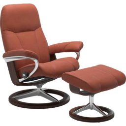 Stressless® Relaxsessel Consul (Set, Relaxsessel mit Hocker), mit Hocker, mit Signature Base, Größe L, Gestell Braun