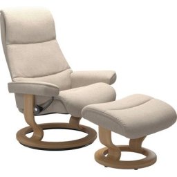 Stressless® Relaxsessel View (Set, Relaxsessel mit Hocker), mit Classic Base, Größe L,Gestell Eiche