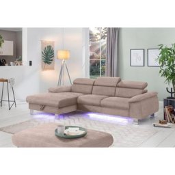 COTTA Polstergarnitur Komaris, (Set), Set: bestehend aus Ecksofa und Hocker, Kopfteilverstellung