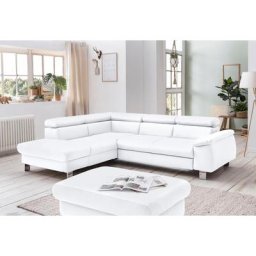 COTTA Polstergarnitur Komaris, (Set), Set: bestehend aus Ecksofa und Hocker, Kopfteilverstellung