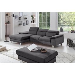 COTTA Polstergarnitur Komaris, (Set), Set: bestehend aus Ecksofa und Hocker, Kopfteilverstellung