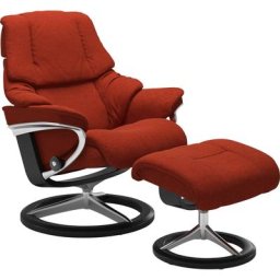 Stressless® Relaxsessel Reno (Set, Relaxsessel mit Hocker), mit Hocker, mit Signature Base, Größe S, M & L, Gestell Schwarz