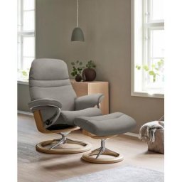 Stressless® Relaxsessel Sunrise (Set, Relaxsessel mit Hocker), mit Signature Base, Größe M, Gestell Eiche
