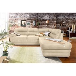 COTTA Polstergarnitur, (Set), bestehend aus Ecksofa & Hocker, optional mit Bettfunktion und -kasten