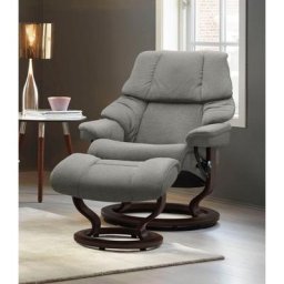 Stressless® Relaxsessel Reno (Set, Relaxsessel mit Hocker), mit Hocker, mit Classic Base, Größe S, M & L, Gestell Braun
