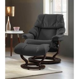 Stressless® Relaxsessel Reno (Set, Relaxsessel mit Hocker), mit Hocker, mit Classic Base, Größe S, M & L, Gestell Braun