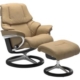 Stressless® Relaxsessel Reno (Set, Relaxsessel mit Hocker), mit Hocker, mit Signature Base, Größe S, M & L, Gestell Schwarz