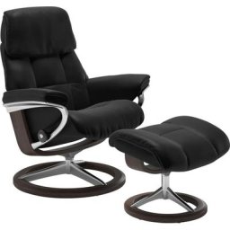 Stressless® Relaxsessel Ruby (Set, Relaxsessel mit Hocker), mit Signature Base, Größe S, Gestell Eiche, Wenge, Braun & Schwarz