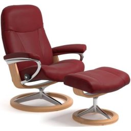 Stressless® Relaxsessel Garda (Set, Relaxsessel mit Hocker), mit Hocker, mit Signature Base, Größe L, Gestell Eichefarben