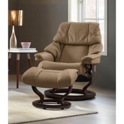 Stressless® Relaxsessel Reno (Set, Relaxsessel mit Hocker), mit Hocker, mit Classic Base, Größe S, M & L, Gestell Braun