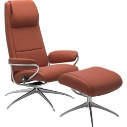 Stressless® Relaxsessel Paris (Set, Relaxsessel mit Hocker), mit Hocker, High Back, mit Star Base, Gestell Chrom
