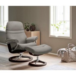 Stressless® Relaxsessel Sunrise (Set, Relaxsessel mit Hocker), mit Signature Base, Größe M, Gestell Braun