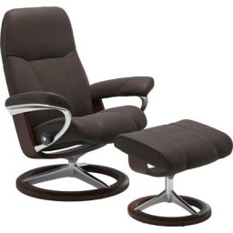 Stressless® Relaxsessel Consul (Set, Relaxsessel mit Hocker), mit Hocker, mit Signature Base, Größe L, Gestell Braun