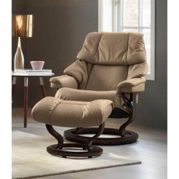 Stressless® Relaxsessel Reno (Set, Relaxsessel mit Hocker), mit Hocker, mit Classic Base, Größe S, M & L, Gestell Braun