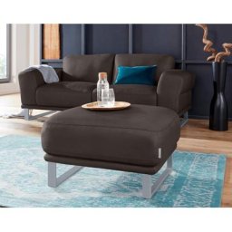 W.SCHILLIG Hocker montanaa, mit Metallkufen in Silber matt, Breite 71 cm