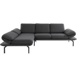 DOMO collection Ecksofa New York, wahlweise mit Arm- und Rückenfunktion, mit Winkelfuß aus Metall