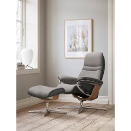 Stressless® Relaxsessel Sunrise (Set, Relaxsessel mit Hocker), mit Hocker, mit Cross Base, Größe S, M & L, Holzakzent Eiche