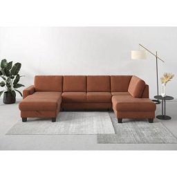 Home affaire Wohnlandschaft Summer, mit oder ohne Bettfunktion und Bettkasten, wengefarbene Holzfüße