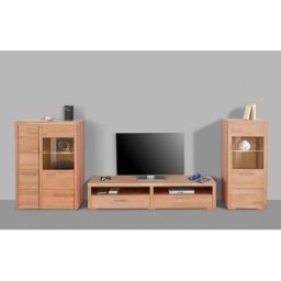 Woltra Wohnwand Falco, (Set, 3-St., 3), Fronten aus Massivholz