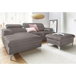 COTTA Polstergarnitur Caluso, (2-tlg), Set: bestehend aus Ecksofa, Hocker, Ecksofa inkl. Kopfteilverstellung