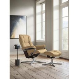 Stressless® Relaxsessel Mayfair (Set, Relaxsessel mit Hocker), mit Hocker, mit Cross Base, Größe S, M & L, Holzakzent Wenge