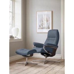 Stressless® Relaxsessel Sunrise (Set, Relaxsessel mit Hocker), mit Hocker, mit Cross Base, Größe S, M & L, Holzakzent Wenge