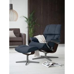 Stressless® Fußhocker Reno, mit Cross Base, Größe S, M & L, Holzakzent Braun