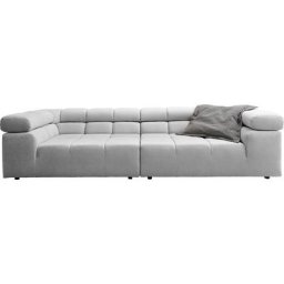 INOSIGN Big-Sofa Ancona, auffällige Steppung, inkl. 2 Zierkissen und verstellbaren Kopfstützen