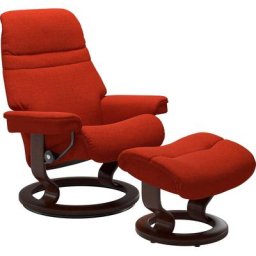 Stressless® Relaxsessel Sunrise (Set, Relaxsessel mit Hocker), mit Classic Base, Größe L, Gestell Braun