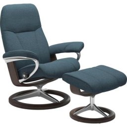 Stressless® Relaxsessel Consul (Set, Relaxsessel mit Hocker), mit Hocker, mit Signature Base, Größe S, Gestell Wenge
