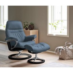 Stressless® Relaxsessel Sunrise (Set, Relaxsessel mit Hocker), mit Signature Base, Größe S, Gestell Schwarz