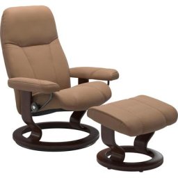 Stressless® Relaxsessel Consul (Set, Relaxsessel mit Hocker), mit Hocker, mit Classic Base, Größe S, Gestell Braun