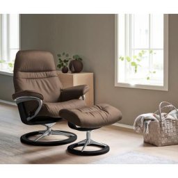 Stressless® Relaxsessel Sunrise (Set, Relaxsessel mit Hocker), mit Signature Base, Größe S, Gestell Schwarz