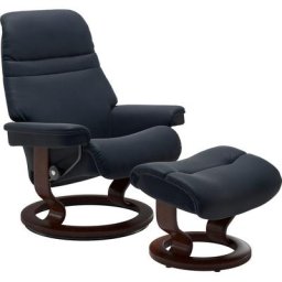 Stressless® Relaxsessel Sunrise (Set, Relaxsessel mit Hocker), mit Classic Base, Größe S, Gestell Braun
