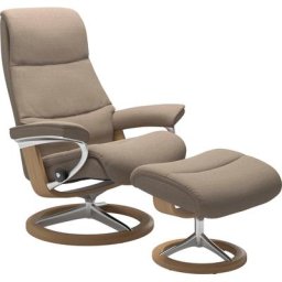 Stressless® Relaxsessel View (Set, Relaxsessel mit Hocker), mit Signature Base, Größe S,Gestell Eiche
